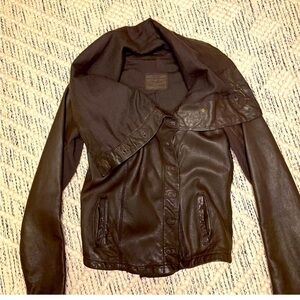All Saints Slim Fit Leather Jacket